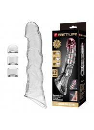 Прозрачный фаллоудлинитель с 3 вставками - 28 см. - Baile - в Тамбове купить с доставкой