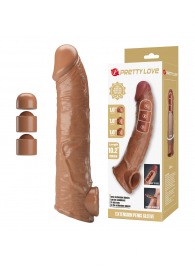 Карамельный фаллоудлинитель с подхватом мошонки Silas - 26 см. - Baile - в Тамбове купить с доставкой