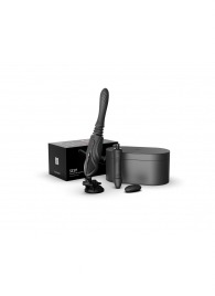 Черная секс-машина с функцией нагрева, насадками и присоской Sesh - Zalo - купить с доставкой в Тамбове