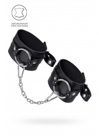 Черные оковы из толстой кожи с люверсами - Pecado - купить с доставкой в Тамбове