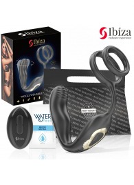 Черная анальная пробка с вращением и эрекционными кольцами - Ibiza - в Тамбове купить с доставкой