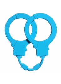 Голубые силиконовые наручники Stretchy Cuffs Turquoise - Lola Games - купить с доставкой в Тамбове