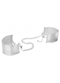Серебристые наручники-браслеты Desir Metallique Handcuffs - Bijoux Indiscrets - купить с доставкой в Тамбове