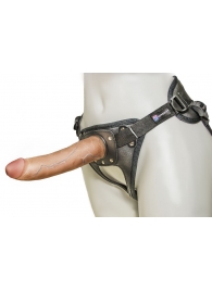 Насадка-фаллоимитатор на кожаных трусиках Harness Ultra Realistic 7  - 18 см. - LOVETOY (А-Полимер) - купить с доставкой в Тамбове