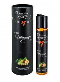 Массажное масло с ароматом экзотических фруктов Huile de Massage Gourmande Fruits Exotiques - 59 мл. - Plaisir Secret - купить с доставкой в Тамбове