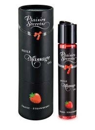 Массажное масло с ароматом клубники Huile de Massage Gourmande Fraise des Bois - 59 мл. - Plaisir Secret - купить с доставкой в Тамбове