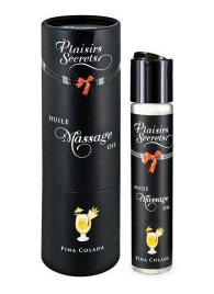 Массажное масло с ароматом пина колады Huile de Massage Gourmande Pina Colada - 59 мл. - Plaisir Secret - купить с доставкой в Тамбове