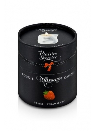 Массажная свеча с ароматом клубники Bougie de Massage Gourmande Fraise - 80 мл. - Plaisir Secret - купить с доставкой в Тамбове