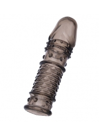 Дымчатая закрытая насадка ToyFa XLover с чешуйками и пупырышками - 13,5 см. - ToyFa - в Тамбове купить с доставкой