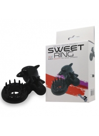 Чёрное эрекционное виброкольцо Sweet Ring с дельфинчиком - Baile - в Тамбове купить с доставкой