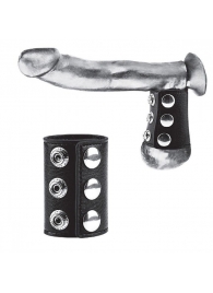 Утяжка на пенис на кнопочках 100% PVC STRAP WITH METAL SNAP - BlueLine - купить с доставкой в Тамбове