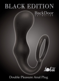 Чёрное эрекционное кольцо с анальной пробкой Double Pleasure Anal Plug - Lola Games - в Тамбове купить с доставкой
