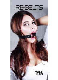 Чёрный кожаный чокер-кляп Tyra Black - Rebelts - купить с доставкой в Тамбове