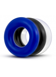 Набор из 3 разноцветных колец Stay Hard Donut Rings - Blush Novelties - в Тамбове купить с доставкой