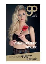 Пластиковая метелочка с красными пёрышками Small Feather Tickler - 32 см. - Blush Novelties - купить с доставкой в Тамбове