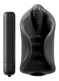 Чёрный мастурбатор Vibrating Silicone Stimulator с вибрацией - Pipedream - в Тамбове купить с доставкой
