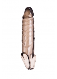 Дымчатая фаллическая насадка с подхватом и закрытой головкой - 16,2 см. - ToyFa - в Тамбове купить с доставкой