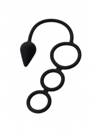 Тройное эрекционное кольцо с анальным хвостом Drop S-size - Erotist Adult Toys - в Тамбове купить с доставкой
