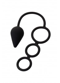 Тройное эрекционное кольцо с анальным хвостом Drop M-size - Erotist Adult Toys - в Тамбове купить с доставкой