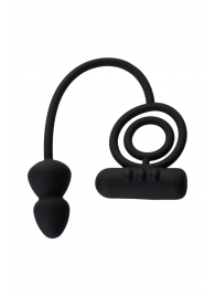Чёрное эрекционное кольцо с вибропулькой и анальным хвостом - Erotist Adult Toys - в Тамбове купить с доставкой