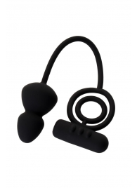 Чёрное эрекционное кольцо с вибростимулятором и анальным хвостом - Erotist Adult Toys - в Тамбове купить с доставкой