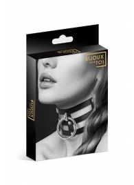 Чёрный тройной чокер с большим кольцом - Bijoux Pour Toi - купить с доставкой в Тамбове