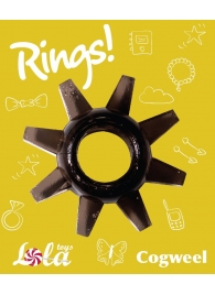 Чёрное эрекционное кольцо Rings Cogweel - Lola Games - в Тамбове купить с доставкой