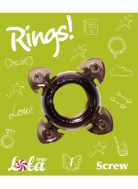 Чёрное эрекционное кольцо Rings Screw - Lola Games - в Тамбове купить с доставкой