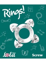 Прозрачное эрекционное кольцо Rings Screw - Lola Games - в Тамбове купить с доставкой