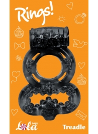 Чёрное эрекционное кольцо Rings Treadle с подхватом - Lola Games - в Тамбове купить с доставкой