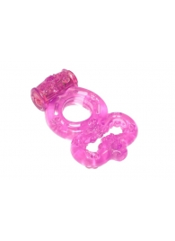 Розовое эрекционное кольцо Rings Treadle с подхватом - Lola Games - в Тамбове купить с доставкой