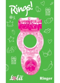 Розовое эрекционное кольцо с вибрацией Rings Ringer - Lola Games - в Тамбове купить с доставкой