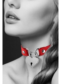 Красный чокер с замком в форме сердца - Bijoux Pour Toi - купить с доставкой в Тамбове