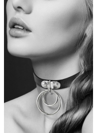 Черный чокер с двумя кольцами - Bijoux Pour Toi - купить с доставкой в Тамбове