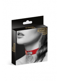 Красный узенький чокер с кольцом - Bijoux Pour Toi - купить с доставкой в Тамбове