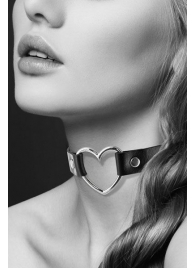 Чёрный чокер с кольцом в форме сердца - Bijoux Pour Toi - купить с доставкой в Тамбове