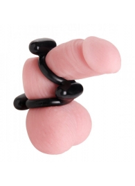 Двойное эрекционное кольцо Dual Stretch To Fit Cock and Ball Ring - XR Brands - в Тамбове купить с доставкой