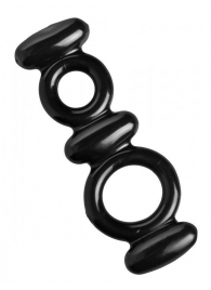 Двойное эрекционное кольцо Dual Stretch To Fit Cock and Ball Ring - XR Brands - в Тамбове купить с доставкой