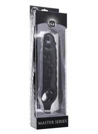 Чёрная увеличивающая насадка на член Mamba Cock Sheath Packaged - 16,5 см. - XR Brands - в Тамбове купить с доставкой