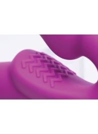 Ярко-розовый безремневой вибрострапон Evoke Vibrating Strapless Silicone Strap-on Dildo - XR Brands - купить с доставкой в Тамбове