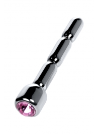 Серебристый уретральный плаг со стразом - 7 см. - ToyFa - купить с доставкой в Тамбове