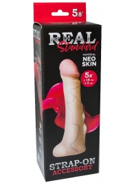 Реалистичная насадка с мошонкой REAL Standard - 18 см. - LOVETOY (А-Полимер) - купить с доставкой в Тамбове