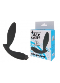Чёрный вибростимулятор простаты Sex Expert Vibe Pleasure - Sex Expert - в Тамбове купить с доставкой