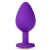 Фиолетовая анальная пробка Bling Plug Medium с золотистым стразом - 8,3 см. - Blush Novelties - купить с доставкой в Тамбове