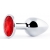 Серебристая анальная пробка с красным стразом - 7,2 см. - Anal Jewelry Plug - купить с доставкой в Тамбове