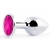 Серебристая анальная пробка с малиновым кристаллом - 7,2 см. - Anal Jewelry Plug - купить с доставкой в Тамбове