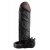 Чёрная вибронасадка с кольцом Vibrating Real Feel 2 Extension - 16 см. - Pipedream - в Тамбове купить с доставкой