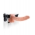 Телесный полый страпон с вибрацией Vibrating Hollow Strap-On with Balls - 24 см. - Pipedream - купить с доставкой в Тамбове