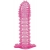 Гелевая розовая насадка с шипами - 12 см. - Toyfa Basic - в Тамбове купить с доставкой
