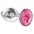 Малая серебристая анальная пробка Diamond Pink Sparkle Small с розовым кристаллом - 7 см. - Lola Games - купить с доставкой в Тамбове